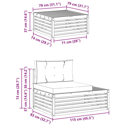 3 Stycke Utomhussoffset Polyester Vit