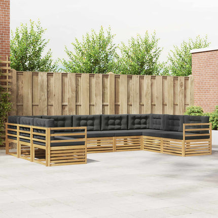 Utomhussoffset 9 pcs Vit och antracit 404 x 245,5 x 73 cm