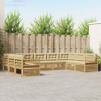 Utomhussoffset 9 pcs Vit och Beige 404 x 245,5 x 73 cm
