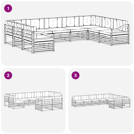 Utomhussoffset 9 pcs Vit och antracit 404 x 245,5 x 73 cm