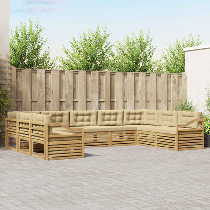 Utomhussoffset 9 pcs Vit och Beige 404 x 245,5 x 73 cm