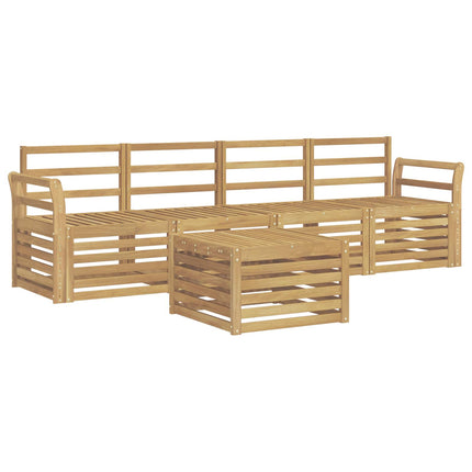 Utomhussoffset 5 pcs Vit Massivt Akaciaträ