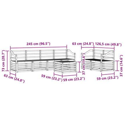 Utomhussoffset 7 pcs Vit Massivt Akaciaträ