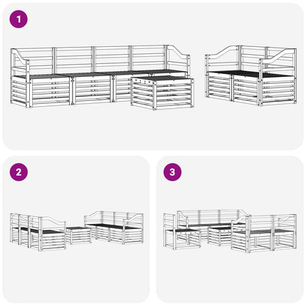 Utomhussoffset 7 pcs Vit Massivt Akaciaträ