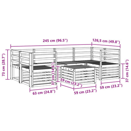 Utomhussoffset 7 pcs Vit Massivt Akaciaträ