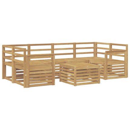 Utomhussoffset 7 pcs Vit Massivt Akaciaträ