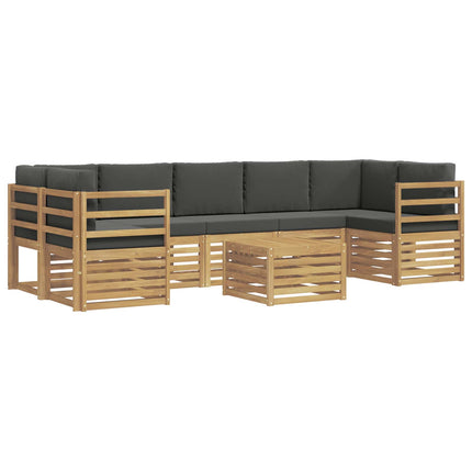 Utomhussoffset med kudde 8 pcs Vit och antracit Polyester