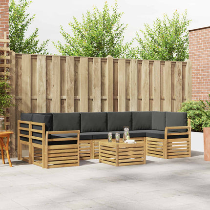 Utomhussoffset med kudde 8 pcs Vit och antracit Polyester