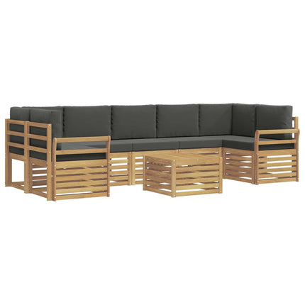 Utomhussoffset med kudde 8 pcs Vit och antracit Polyester