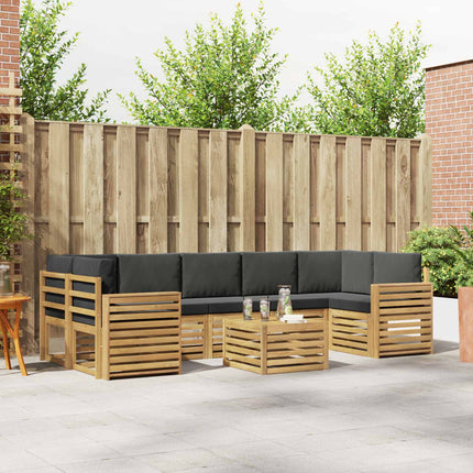 Utomhussoffset med kudde 8 pcs Vit och antracit Polyester