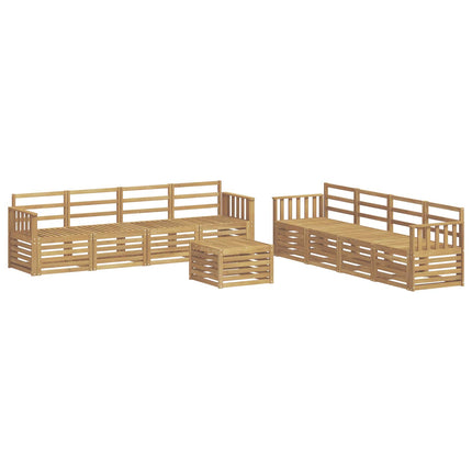 Utomhussoffset 9 pcs Vit 59 x 59 x 37 cm Massivt Akaciaträ