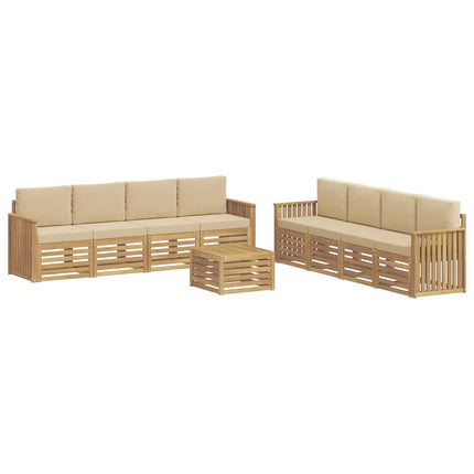 Soffgrupper 9 pcs Vit och Beige 59 x 59 x 37 cm Polyester