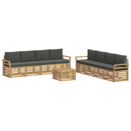 Soffgrupper 9 pcs Vit och antracit 59 x 59 x 37 cm Polyester