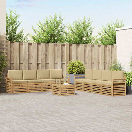 Soffgrupper 9 pcs Vit och Beige 59 x 59 x 37 cm Polyester