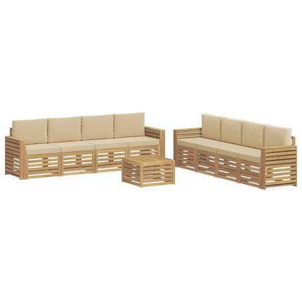 Soffgrupper 9 pcs Vit och Beige 59 x 59 x 37 cm Polyester