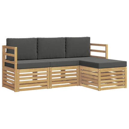 Utomhussoffset 4 pcs Vit och antracit 185,5 x 122,5 x 73 cm