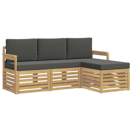 Utomhussoffset 4 pcs Vit och antracit 189,5 x 122,5 x 73 cm
