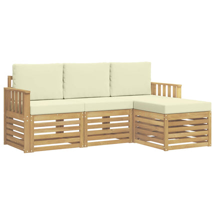 Utomhussoffset 4 pcs Vit och grädde 189,5 x 122,5 x 73 cm
