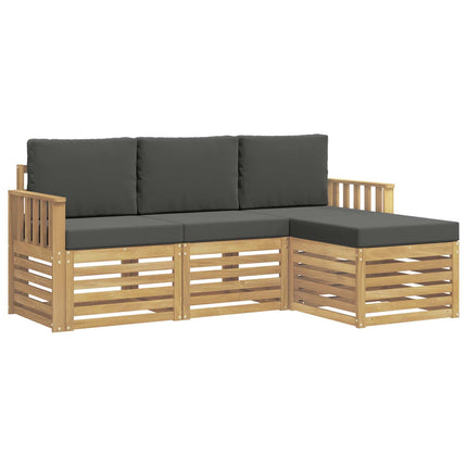 Utomhussoffset 4 st Vit och antracit Polyester