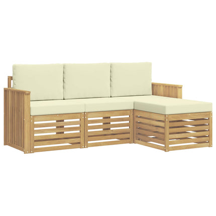 Utomhussoffset 4 pcs Vit och grädde 189,5 x 122,5 x 73 cm