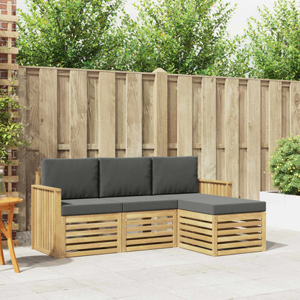 Utomhussoffset 4 pcs Vit och antracit 189,5 x 122,5 x 73 cm