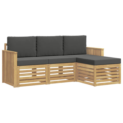 Utomhussoffset 4 pcs Vit och antracit 189,5 x 122,5 x 73 cm