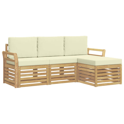Utomhussoffset 4 pcs Vit och grädde 193,5 x 122,5 x 73 cm