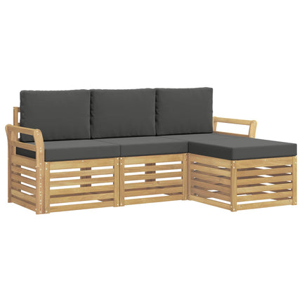 Utomhussoffset 4 pcs Vit och antracit 193,5 x 122,5 x 73 cm