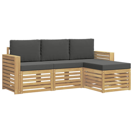 Utomhussoffset 4 pcs Vit och antracit 197,5 x 122,5 x 73 cm