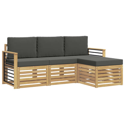 Utomhussoffset 4 st Vit och antracit Polyester