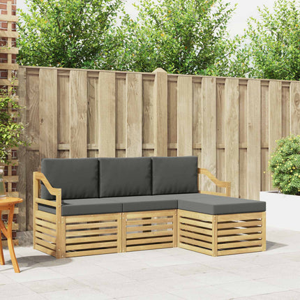 Utomhussoffset 4 pcs Vit och antracit 185,5 x 122,5 x 73 cm