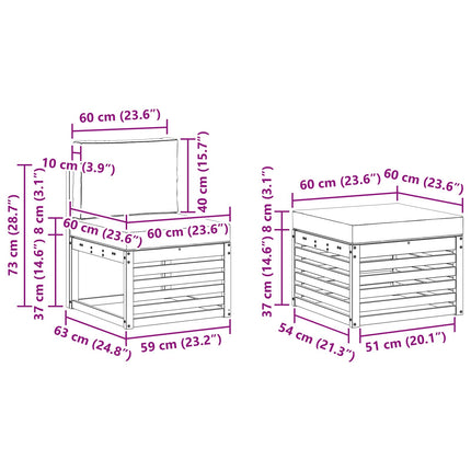 Utomhussoffset 5 pcs Vit och ljusgrå 245 x 122,5 x 73 cm