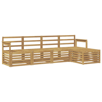 Utomhussoffset 5 pcs Vit 249 x 122,5 x 73 cm Massivt Akaciaträ
