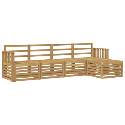 Utomhussoffset 5 pcs Vit 249 x 122,5 x 73 cm Massivt Akaciaträ