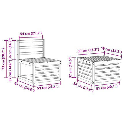 Utomhussoffset 5 pcs Vit 249 x 122,5 x 73 cm Massivt Akaciaträ