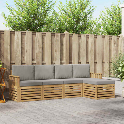 Utomhussoffset 5 pcs Vit och ljusgrå 249 x 122,5 x 73 cm