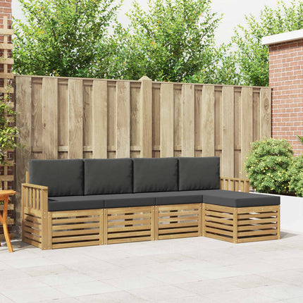 Utomhussoffset 5 pcs Vit och antracit 249 x 122,5 x 73 cm