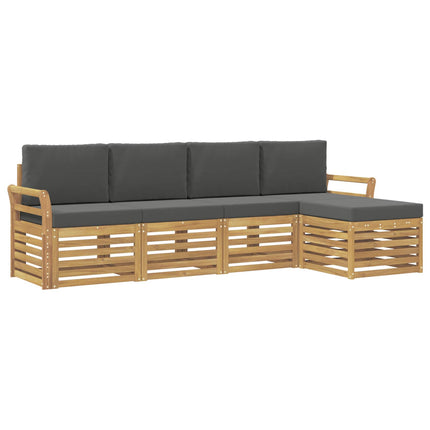 Utomhussoffset 5 pcs Vit och antracit 253 x 122,5 x 73 cm