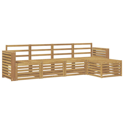Utomhussoffset 5 pcs Vit 257 x 122,5 x 73 cm Massivt Akaciaträ