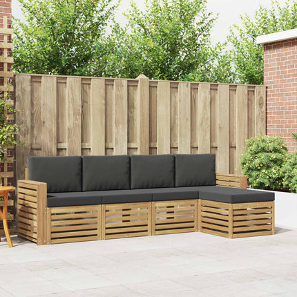Utomhussoffset 5 pcs Vit och antracit 257 x 122,5 x 73 cm