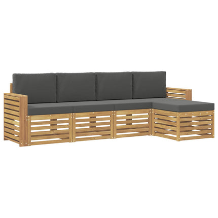 Utomhussoffset 5 pcs Vit och antracit 257 x 122,5 x 73 cm