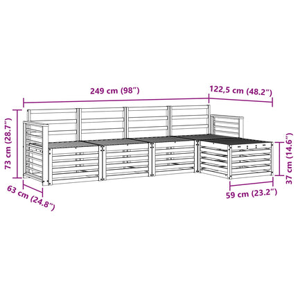 Utomhussoffset 5 pcs Vit Massivt Akaciaträ