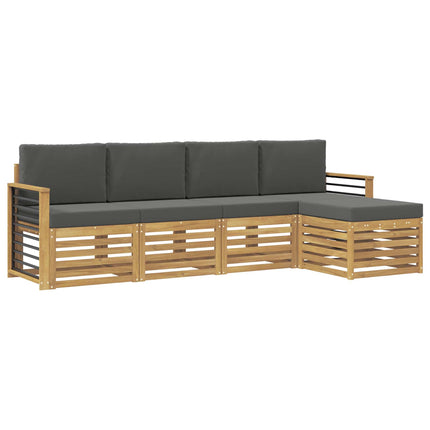 Utomhussoffset 5 st Vit och antracit Polyester