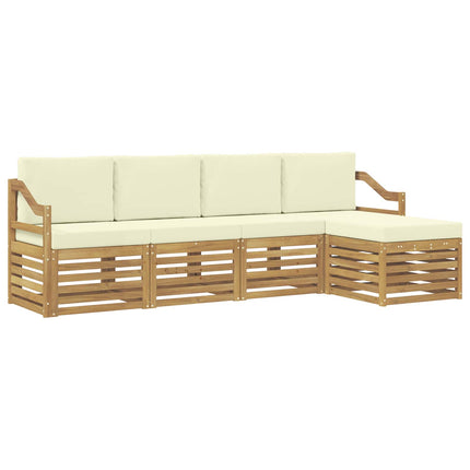 Utomhussoffset 5 pcs Vit och grädde 245 x 122,5 x 73 cm