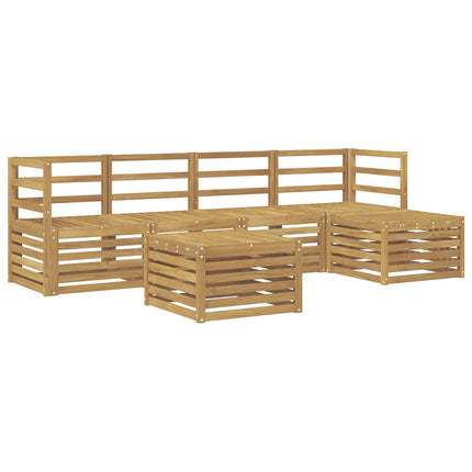 Utomhussoffset 6 pcs Vit Massivt Akaciaträ