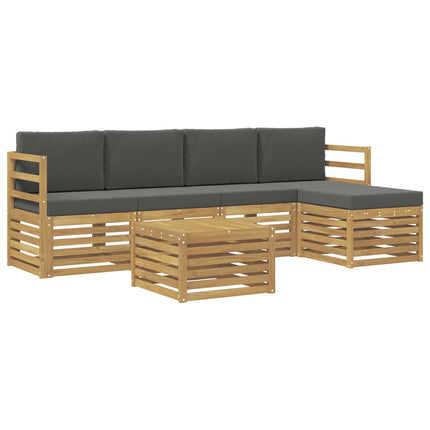 Utomhussoffset 6 st Vit och antracit Polyester