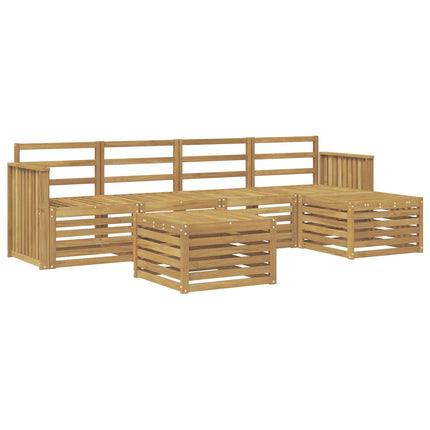 Utomhussoffset 6 pcs Vit 59 x 59 x 37 cm Massivt Akaciaträ