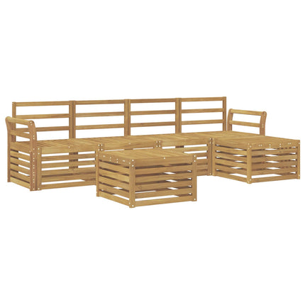 Utomhussoffset 6 pcs Vit 59 x 59 x 37 cm Massivt Akaciaträ