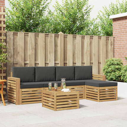 Utomhussoffset 6 pcs Vit och antracit 59 x 59 x 37 cm Polyester