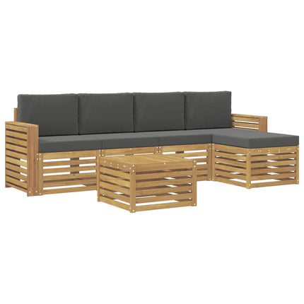 Utomhussoffset 6 pcs Vit och antracit 59 x 59 x 37 cm Polyester